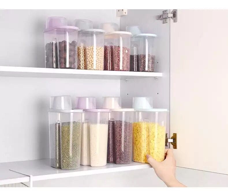 Large Capacity Airtight Dry Food Container, Cereal Flour Grain Food Storage Bottle, Durable Cereal Storage Sealing Can, BPA Free Clear Plastic Kitchen Cereal Bin Large Capacity Airtight Dry Food Container, Cereal Flour Grain Food Storage Bottle, Durable Cereal Storage Sealing Can, BPA Free Clear Plastic Kitchen Cereal Bin